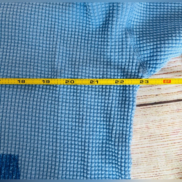 Aerie OFFLINE Women’s Blue It Takes Two To Tango Waffle Long Sleeve Top Size S - Picture 8 of 9